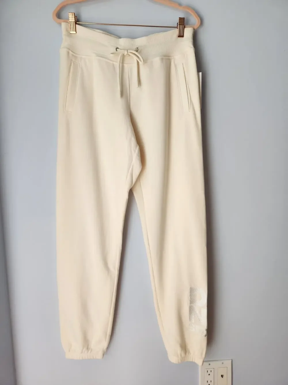 NWT DKNY Women's Sport Jogging Sweat Pants Cream S